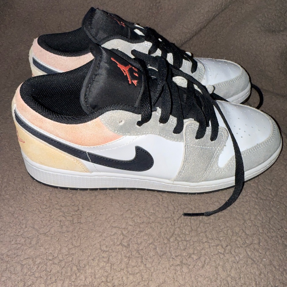 Nike Air Jordan 1 Low SE in Black, White and Coral